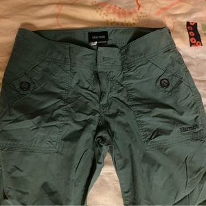Marmot army green hiking pants, size 8